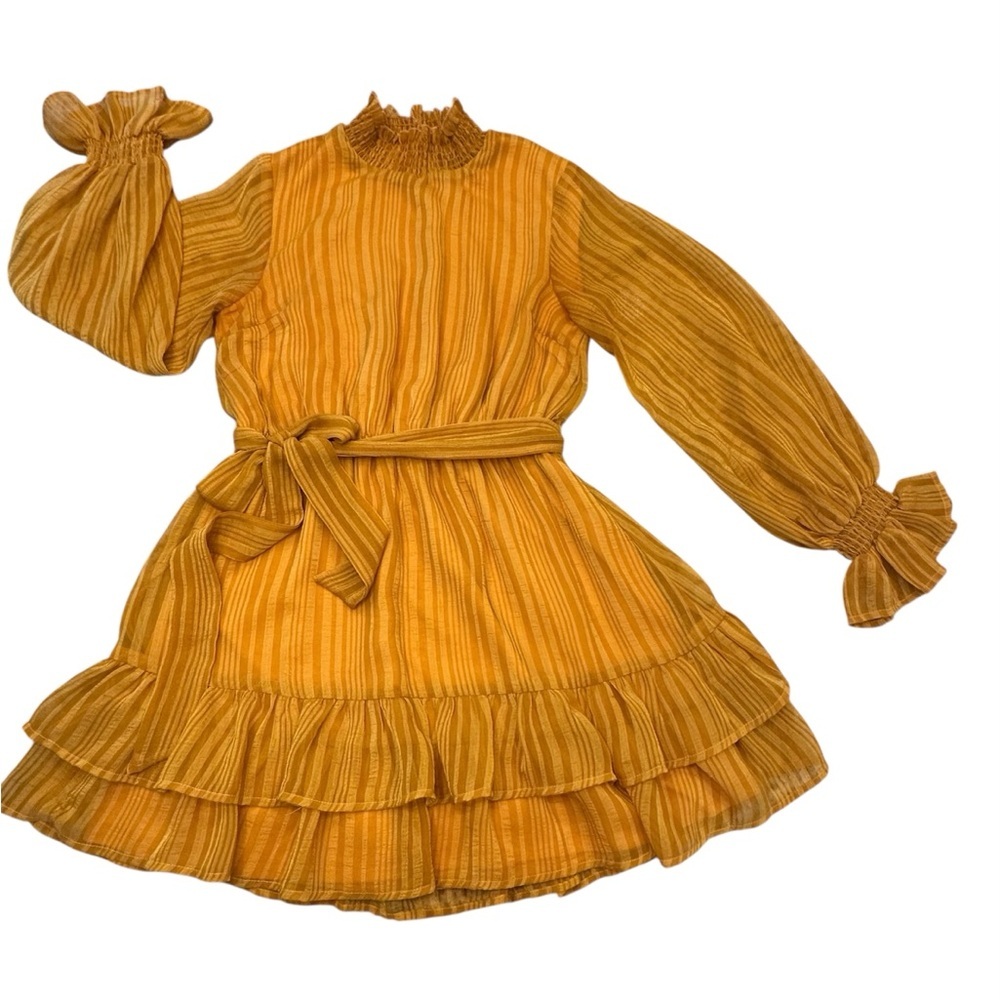 Lulu's Sweetest Memories Marigold Yellow Ruffled Long Sleeve Dress - Picture 3 of 8